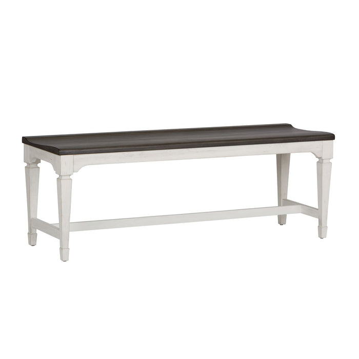 Allyson Park Wood Seat Bench in Wirebrushed White - Furniture 4 Less (Jacksonville, NC)
