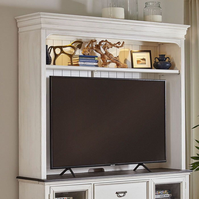 Liberty Allyson Park Entertainment Hutch in Wirebrushed White - Furniture 4 Less (Jacksonville, NC)