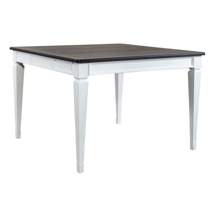 Allyson Park Pedestal Counter Height Leg Table in Wirebrushed White - Furniture 4 Less (Jacksonville, NC)