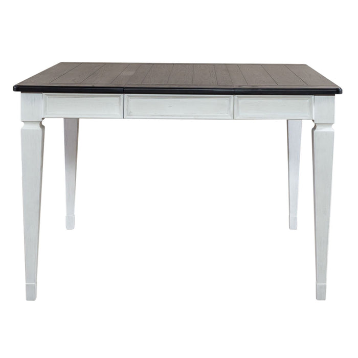 Allyson Park Pedestal Counter Height Leg Table in Wirebrushed White - Furniture 4 Less (Jacksonville, NC)