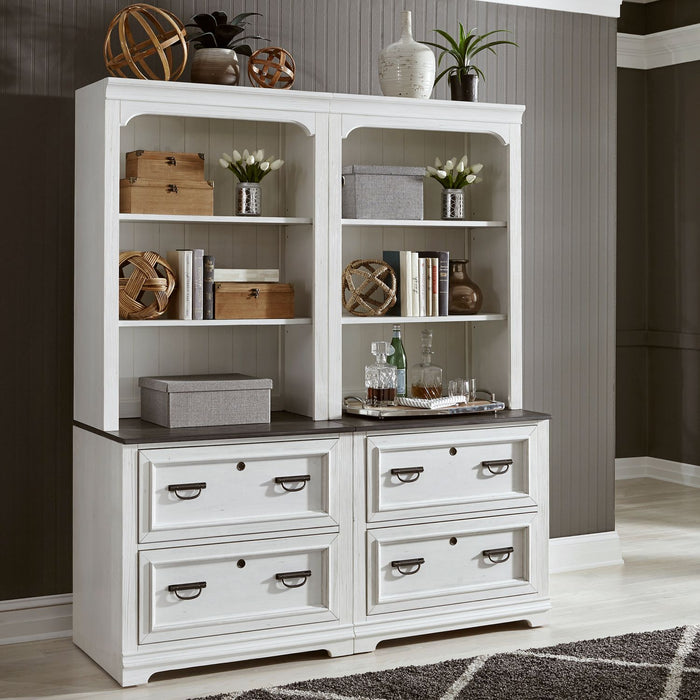 Allyson Park Bunching Lateral File Hutch in Wirebrushed White - Furniture 4 Less (Jacksonville, NC)