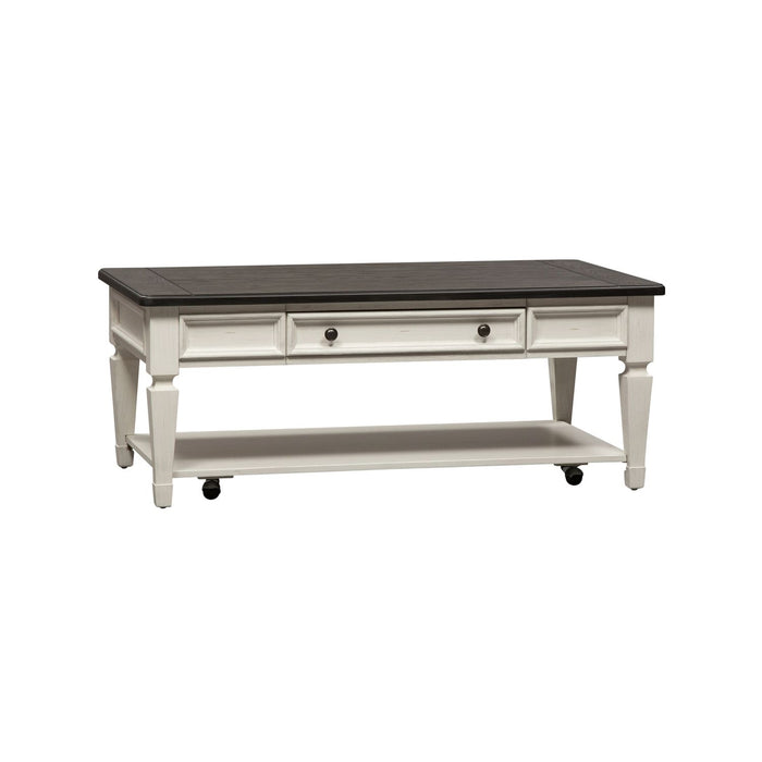 Allyson Park Rectangular Cocktail Table in Wirebrushed White - Furniture 4 Less (Jacksonville, NC)