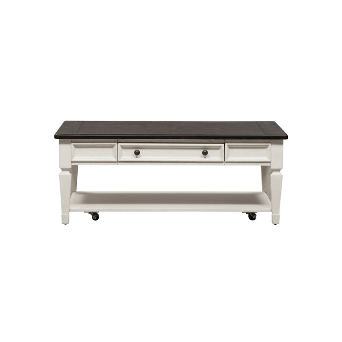 Allyson Park Rectangular Cocktail Table in Wirebrushed White - Furniture 4 Less (Jacksonville, NC)