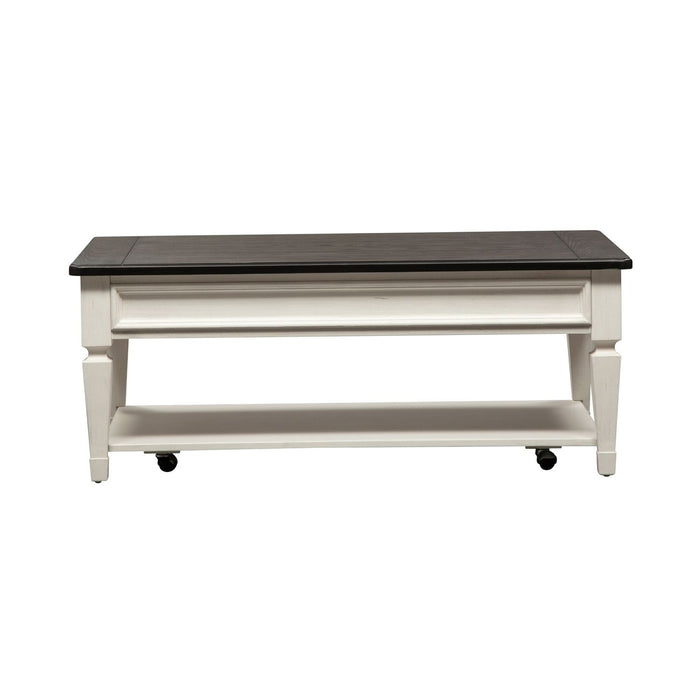 Allyson Park Rectangular Cocktail Table in Wirebrushed White - Furniture 4 Less (Jacksonville, NC)