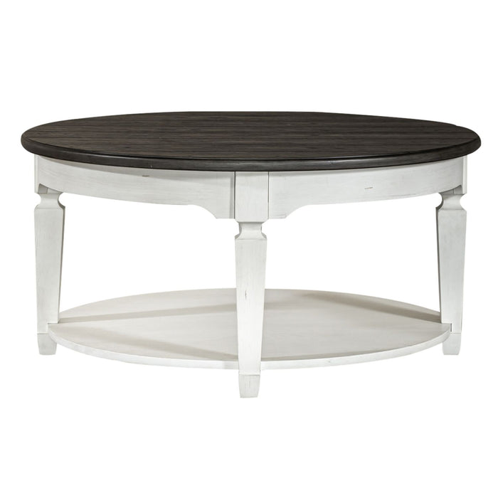 Allyson Park Round Cocktail Table in White - Furniture 4 Less (Jacksonville, NC)