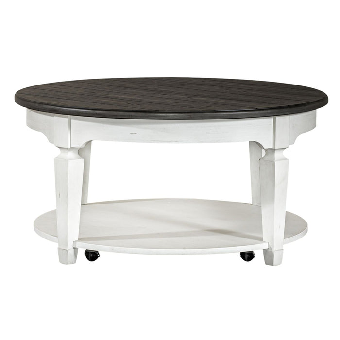 Allyson Park Round Cocktail Table in White - Furniture 4 Less (Jacksonville, NC)
