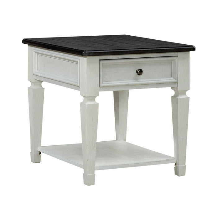 Allyson Park Drawer End Table in Wirebrushed White - Furniture 4 Less (Jacksonville, NC)