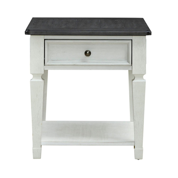 Allyson Park Drawer End Table in Wirebrushed White - Furniture 4 Less (Jacksonville, NC)