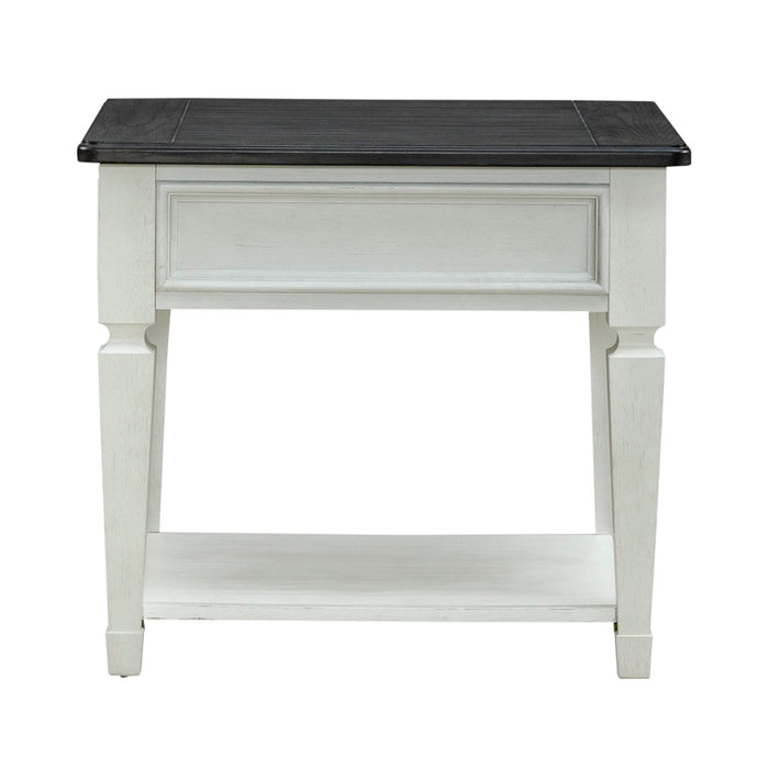 Allyson Park Drawer End Table in Wirebrushed White - Furniture 4 Less (Jacksonville, NC)