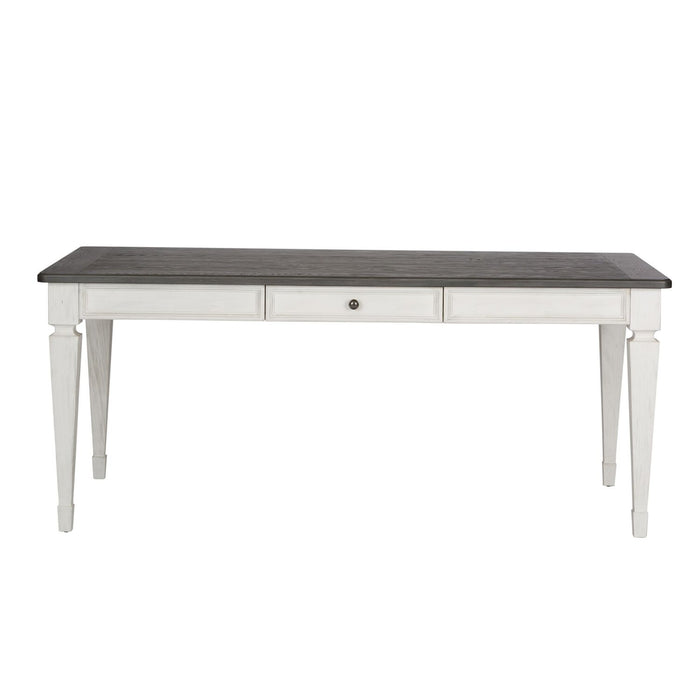 Allyson Park Rectangular Leg Table in White with Charcoal - Furniture 4 Less (Jacksonville, NC)
