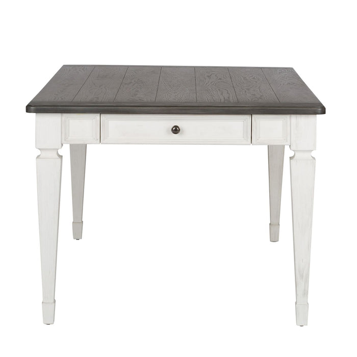 Allyson Park Rectangular Leg Table in White with Charcoal - Furniture 4 Less (Jacksonville, NC)