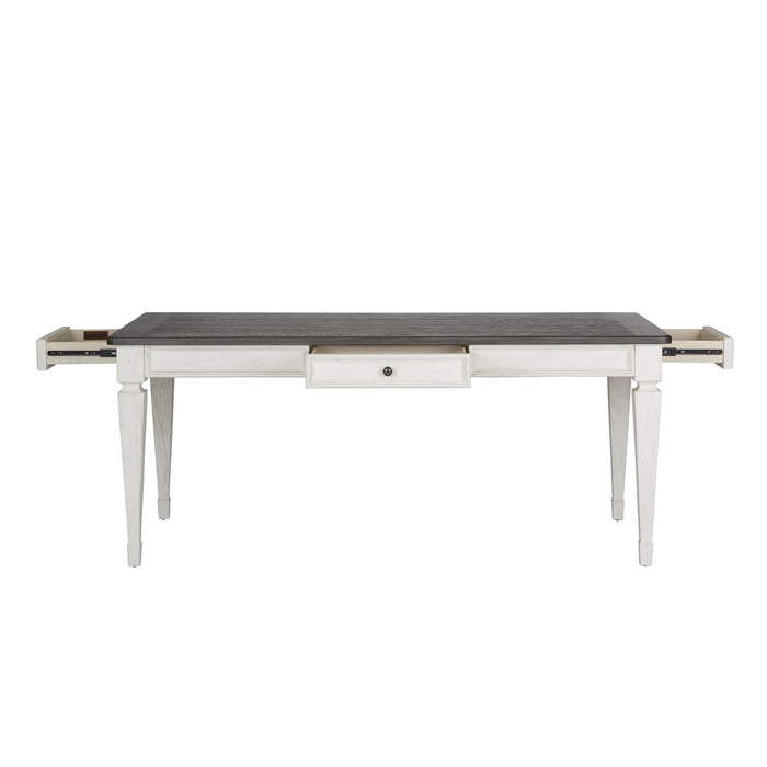Allyson Park Rectangular Leg Table in White with Charcoal - Furniture 4 Less (Jacksonville, NC)