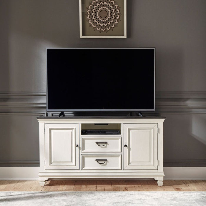 Liberty Furniture Allyson Park 56 Inch TV Console in Wirebrushed White - Furniture 4 Less (Jacksonville, NC)