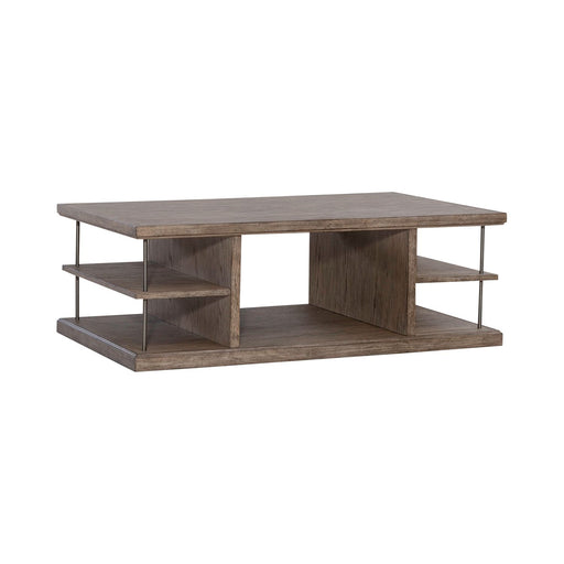 City Scape Cocktail Table in White Oak Veneers - Furniture 4 Less (Jacksonville, NC)