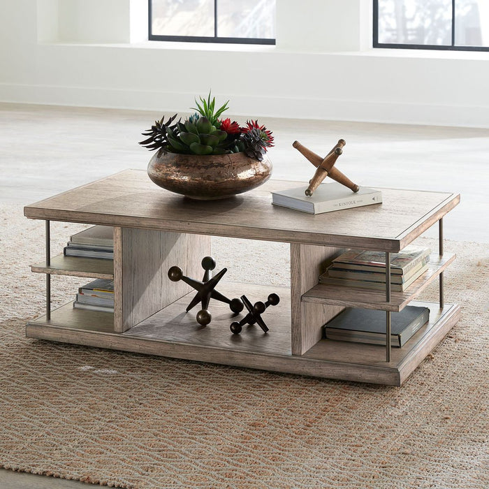 Liberty Furniture City Scape Cocktail Table in White Oak Veneers - Furniture 4 Less (Jacksonville, NC)