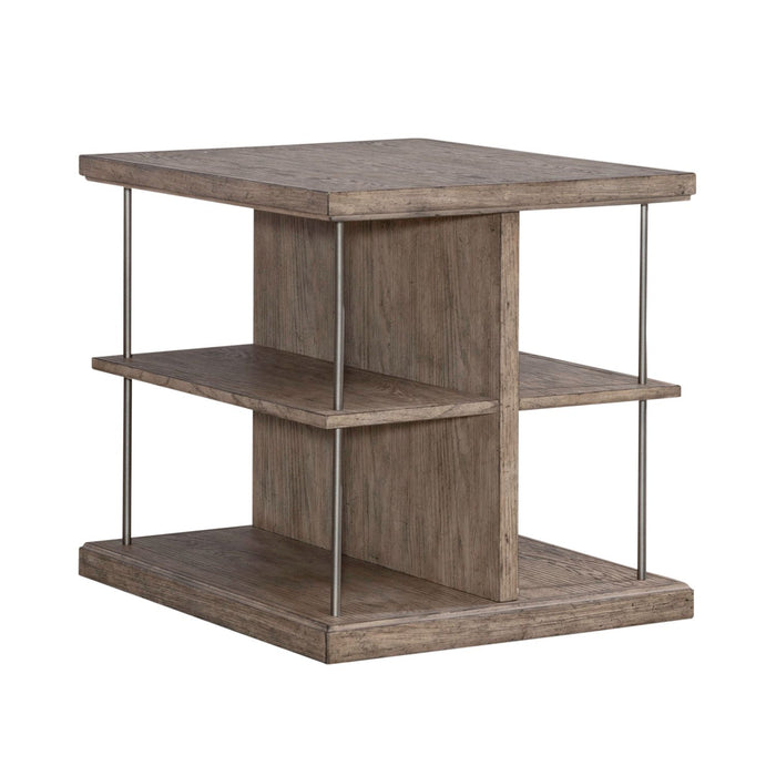 City Scape End Table in White Oak Veneers - Furniture 4 Less (Jacksonville, NC)