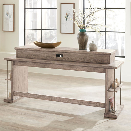 City Scape Console Bar Table in White Oak Veneers - Furniture 4 Less (Jacksonville, NC)