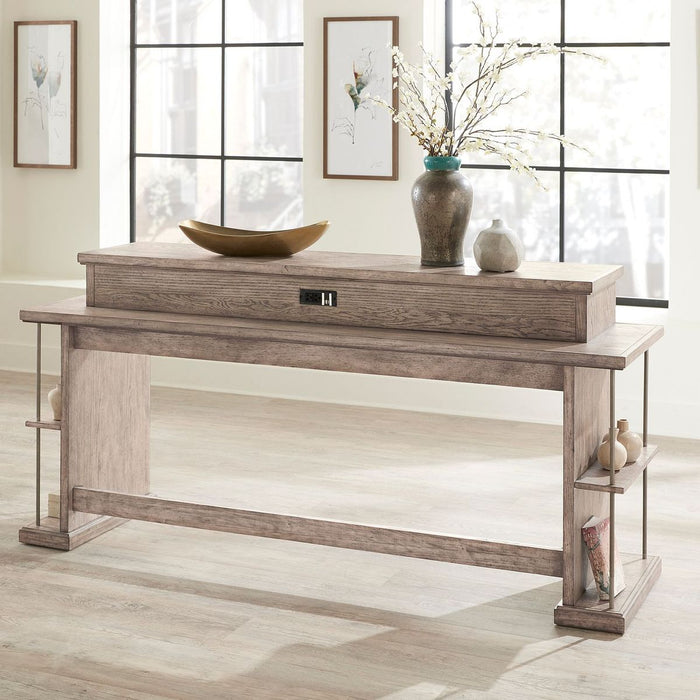 Liberty Furniture City Scape Console Bar Table in White Oak Veneers - Furniture 4 Less (Jacksonville, NC)