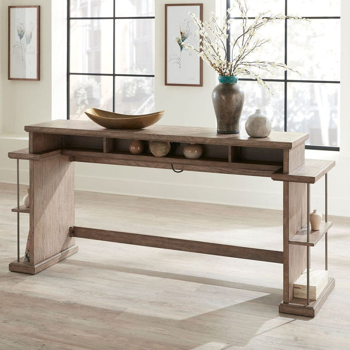 Liberty Furniture City Scape Console Bar Table in White Oak Veneers - Furniture 4 Less (Jacksonville, NC)
