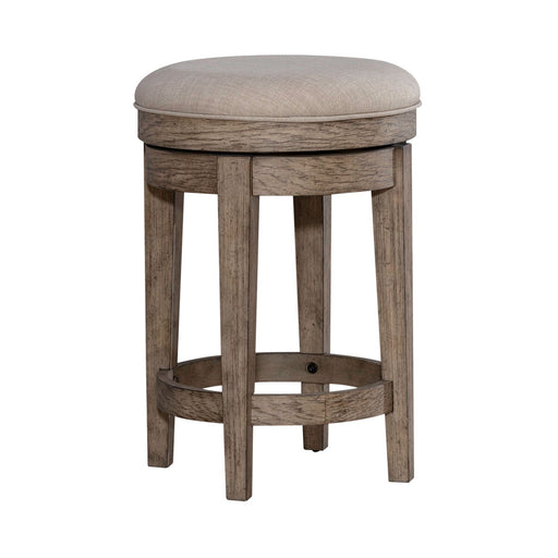 City Scape Upholstered Swivel Console Stool in White Oak Veneers - Furniture 4 Less (Jacksonville, NC)