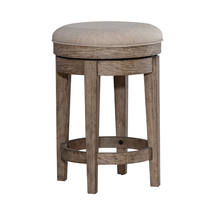 City Scape Upholstered Swivel Console Stool in White Oak Veneers - Furniture 4 Less (Jacksonville, NC)