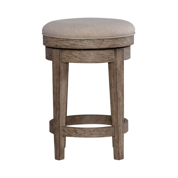 City Scape Upholstered Swivel Console Stool in White Oak Veneers - Furniture 4 Less (Jacksonville, NC)