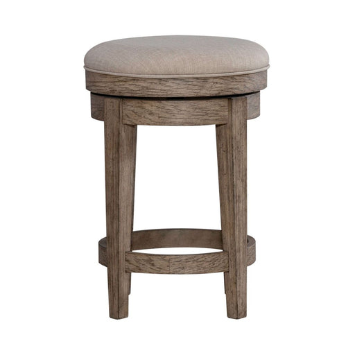 Liberty Furniture City Scape Upholstered Swivel Console Stool in White Oak Veneers - Furniture 4 Less (Jacksonville, NC)