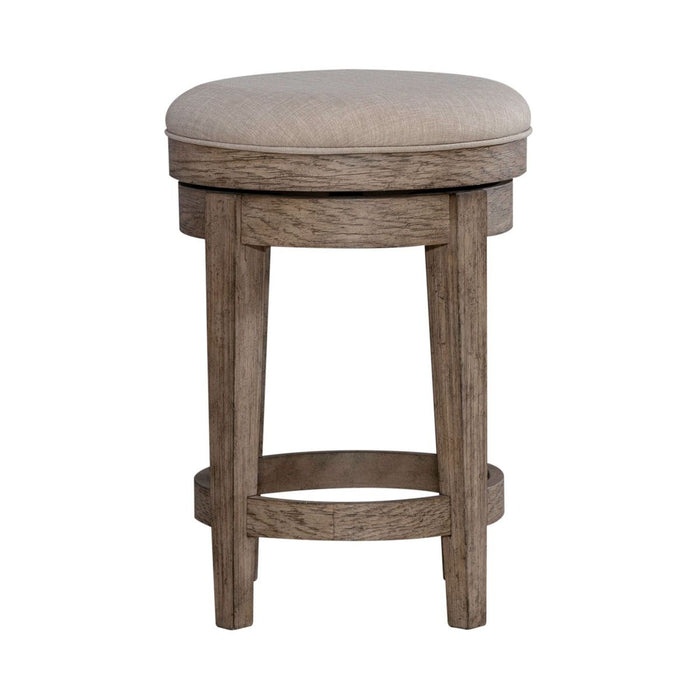 Liberty Furniture City Scape Upholstered Swivel Console Stool in White Oak Veneers - Furniture 4 Less (Jacksonville, NC)