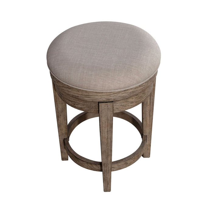 Liberty Furniture City Scape Upholstered Swivel Console Stool in White Oak Veneers - Furniture 4 Less (Jacksonville, NC)