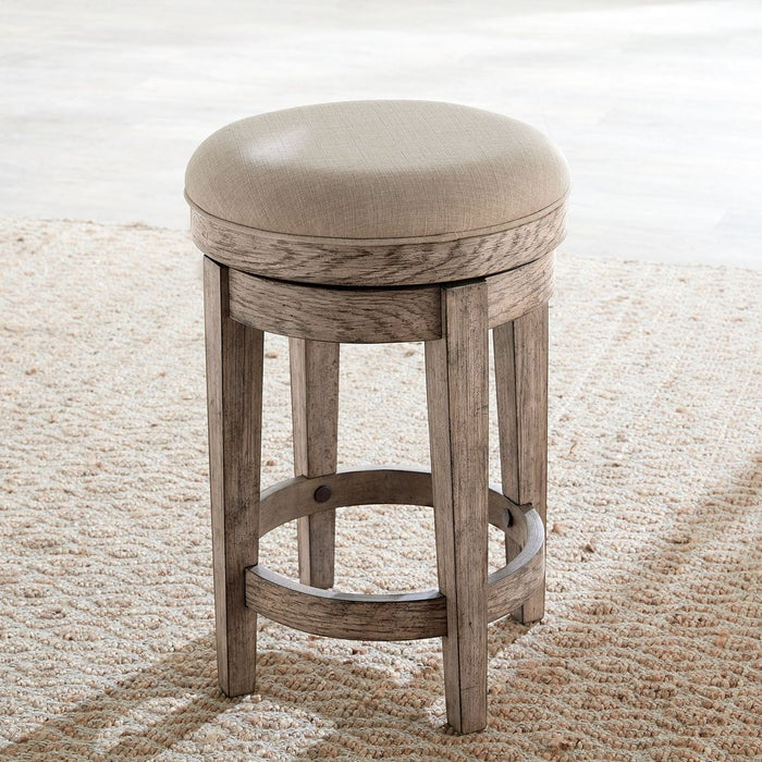 Liberty Furniture City Scape Upholstered Swivel Console Stool in White Oak Veneers - Furniture 4 Less (Jacksonville, NC)