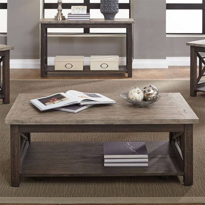 Liberty Heatherbrook Cocktail Table in Charcoal and Ash - Furniture 4 Less (Jacksonville, NC)