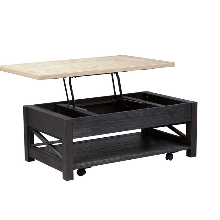 Heatherbrook Lift Top Cocktail Table in Charcoal and Ash - Furniture 4 Less (Jacksonville, NC)