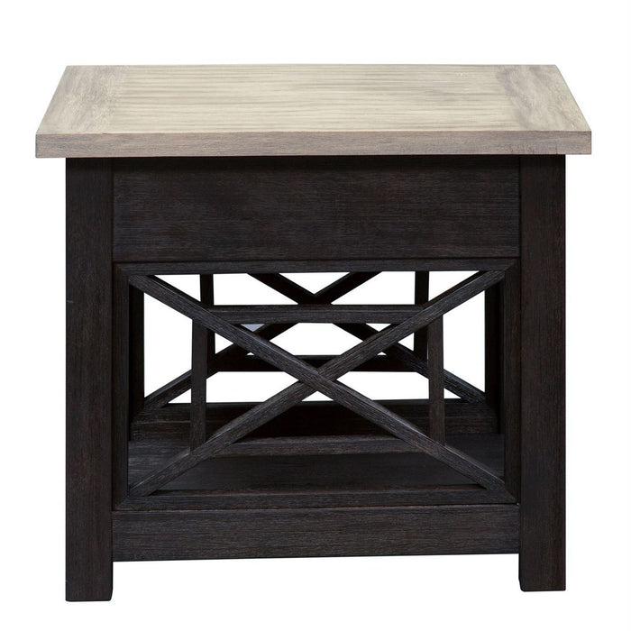 Liberty Heatherbrook Drawer End Table in Charcoal and Ash - Furniture 4 Less (Jacksonville, NC)