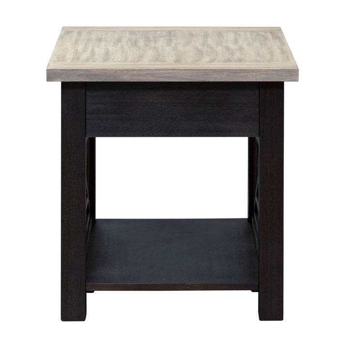 Liberty Heatherbrook Drawer End Table in Charcoal and Ash - Furniture 4 Less (Jacksonville, NC)
