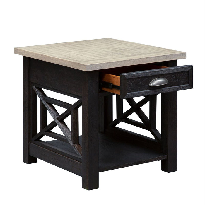 Liberty Heatherbrook Drawer End Table in Charcoal and Ash - Furniture 4 Less (Jacksonville, NC)