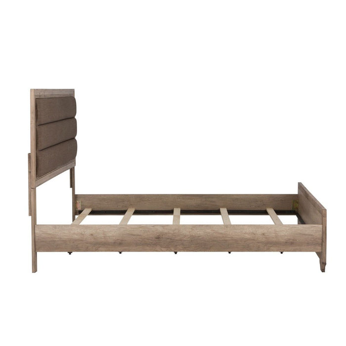 Liberty Sun Valley Queen Upholstered Panel Bed in Sandstone 439-BR-QUB - Furniture 4 Less (Jacksonville, NC)