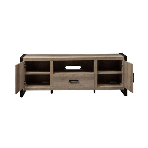 Liberty Furniture Sun Valley 64 Inch TV Console w/ Faux Metal in Sandstone - Furniture 4 Less (Jacksonville, NC)