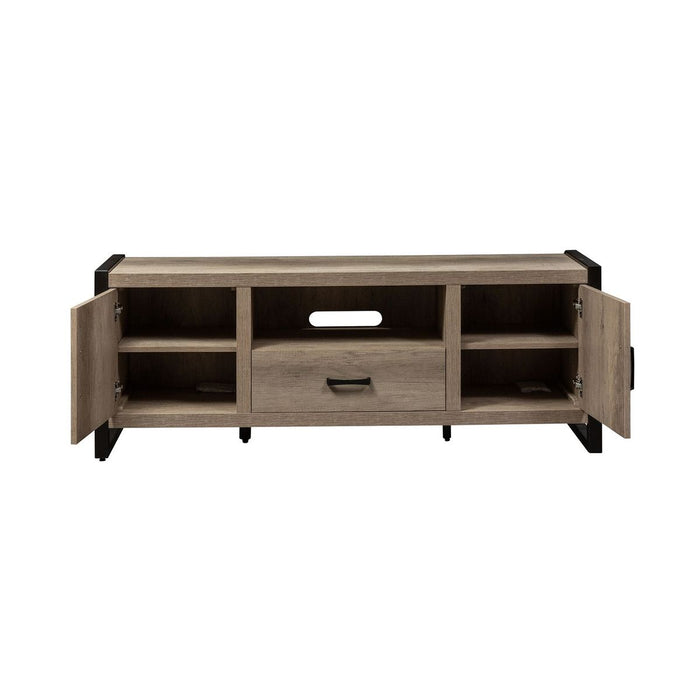 Liberty Furniture Sun Valley 64 Inch TV Console w/ Faux Metal in Sandstone - Furniture 4 Less (Jacksonville, NC)