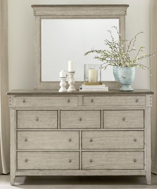 Liberty Furniture Ivy Hollow 9 Drawer Dresser in Weathered Linen - Furniture 4 Less (Jacksonville, NC)