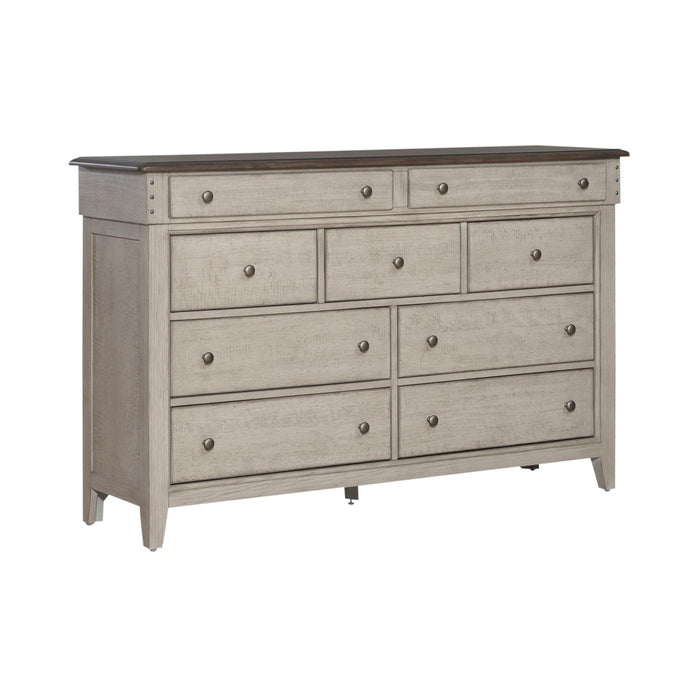 Ivy Hollow 9 Drawer Dresser in Weathered Linen - Furniture 4 Less (Jacksonville, NC)