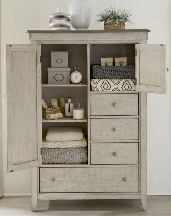 Liberty Furniture Ivy Hollow Door Chest in Weathered Linen - Furniture 4 Less (Jacksonville, NC)