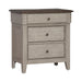 Ivy Hollow 3 Drawer Nightstand w/ Charging Station in Weathered Linen - Furniture 4 Less (Jacksonville, NC)