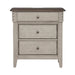 Ivy Hollow 3 Drawer Nightstand w/ Charging Station in Weathered Linen - Furniture 4 Less (Jacksonville, NC)