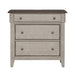 Ivy Hollow 3 Drawer Bedside Chest w/ Charging Station in Weathered Linen - Furniture 4 Less (Jacksonville, NC)