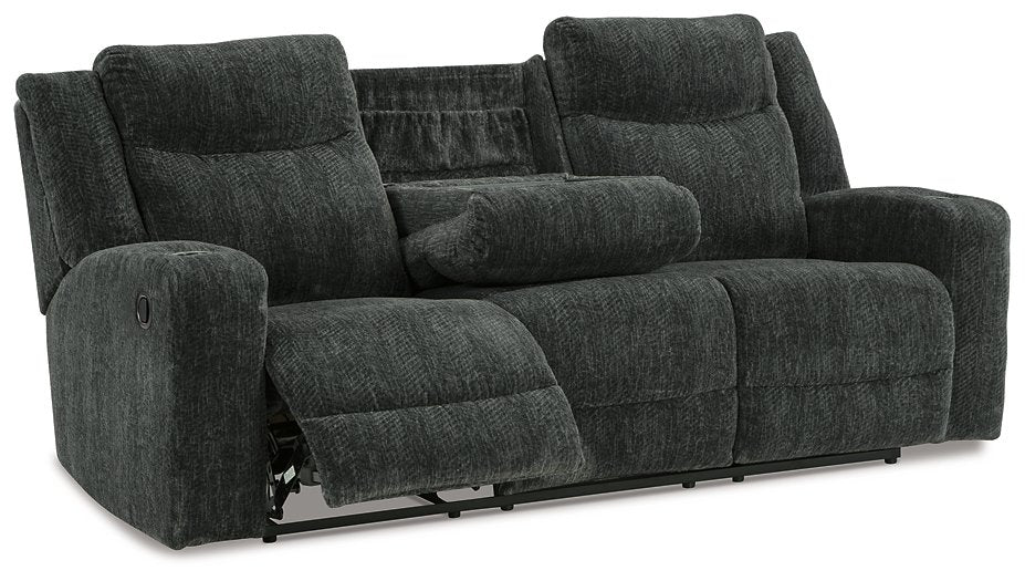 Martinglenn Reclining Sofa with Drop Down Table - Furniture 4 Less (Jacksonville, NC)