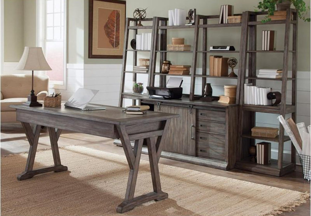 Liberty Stone Brook Leaning Bookcase in Rustic Saddle - Furniture 4 Less (Jacksonville, NC)