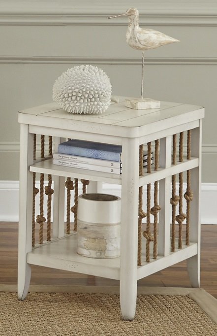 Liberty Furniture Dockside II Chair Side Table in White - Furniture 4 Less (Jacksonville, NC)