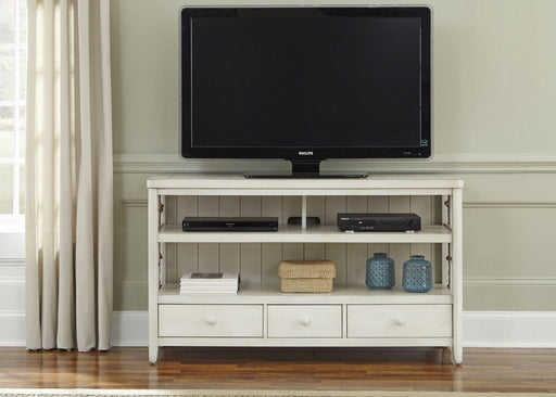 Liberty Furniture Dockside II Entertainment TV Console in White - Furniture 4 Less (Jacksonville, NC)