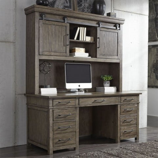Liberty Sonoma Road Desk/Credenza in Weather Beaten Bark - Furniture 4 Less (Jacksonville, NC)