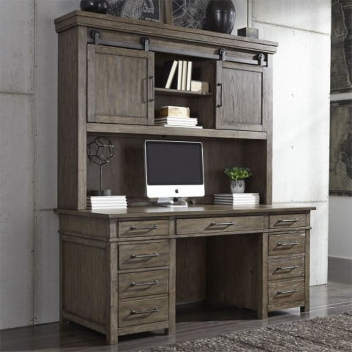 Liberty Sonoma Road Desk/Credenza in Weather Beaten Bark - Furniture 4 Less (Jacksonville, NC)